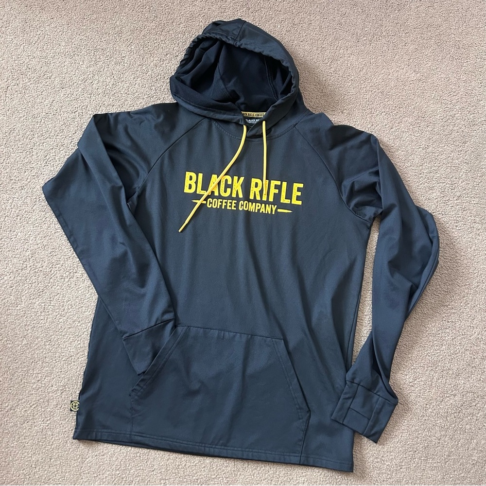 Barely Used Black Rifle Coffee Company BRCC Hoodie Black w Gold Letters Size M